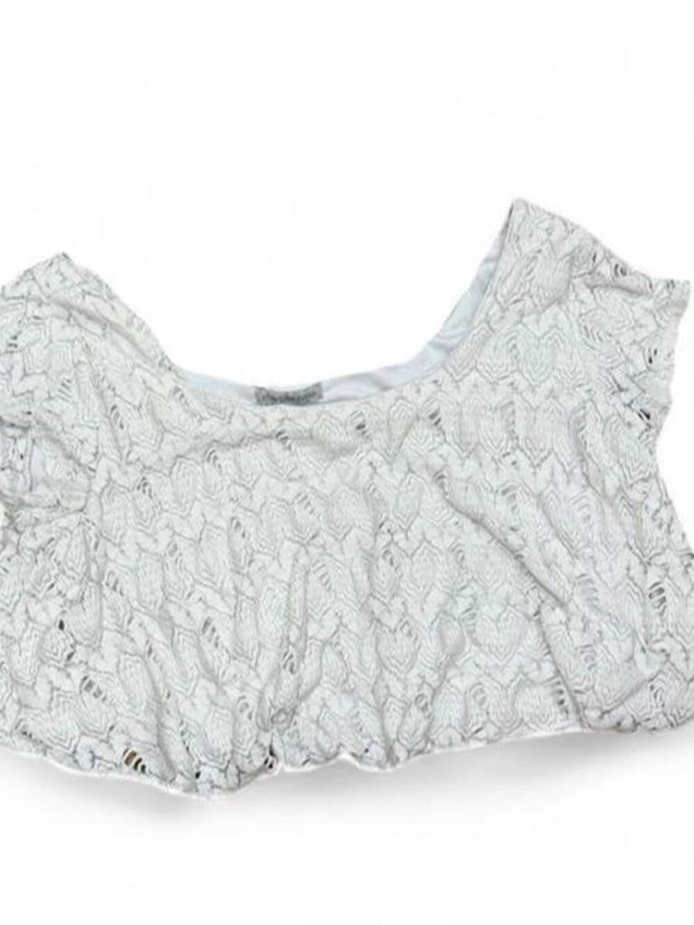 Charlotte Russe White Lace Crop Top L